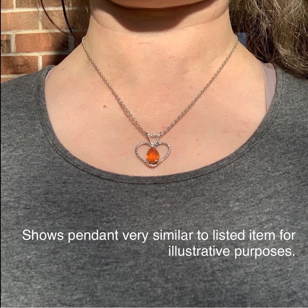 Hand-crafted Mexican Jelly Fire Opal 925 Sterling Silver Pendant - Picture 10 of 17